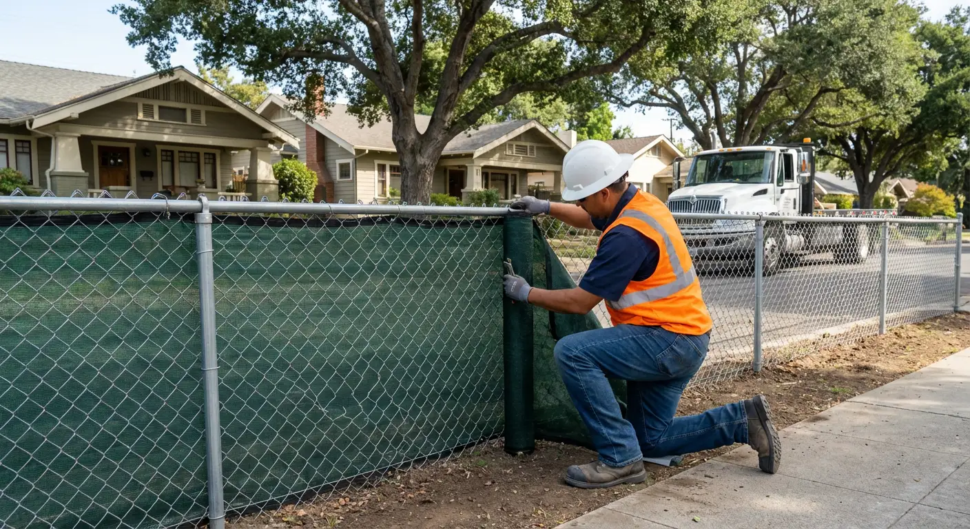 Temporary fence installation in Florissant