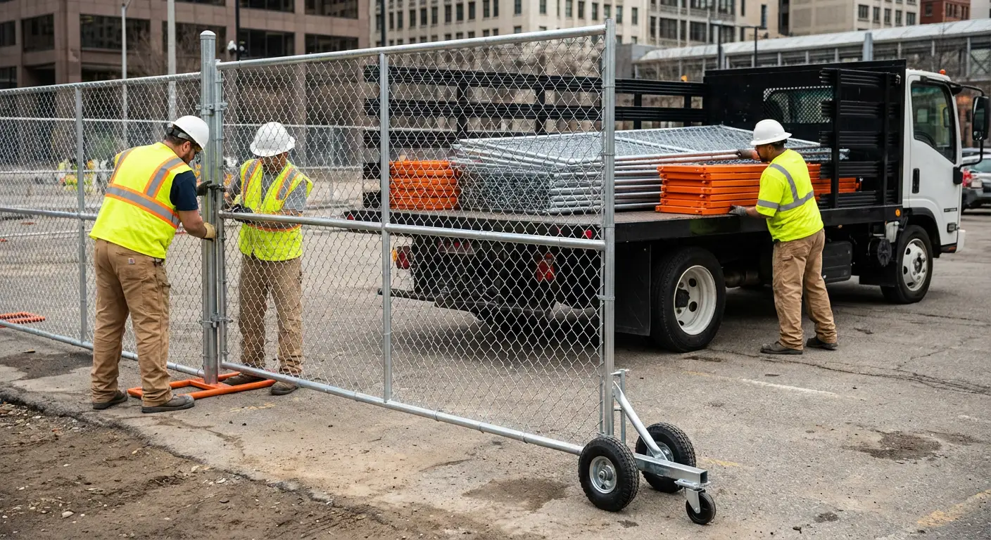Temporary gate rental installation site in Florissant