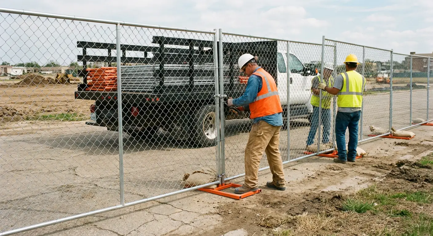 Temporary fencing deployment in Florissant, MO