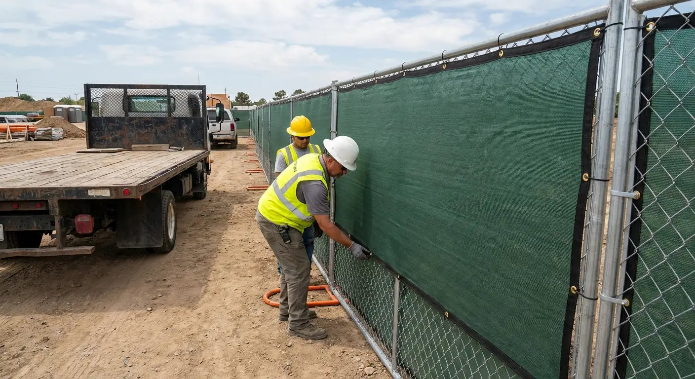 Temporary fence and barricade delivery truck in Florissant, MO