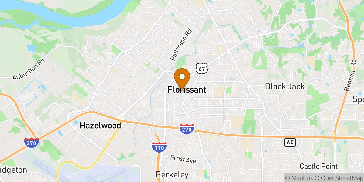 Old Town Florissant neighborhood map in Florissant, MO